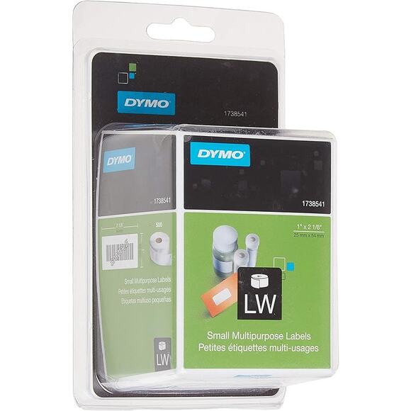 DYMO LW Small Labels 1" x 2-1/8" Roll of 500 - Self-Adhesive - Picture 1 of 6